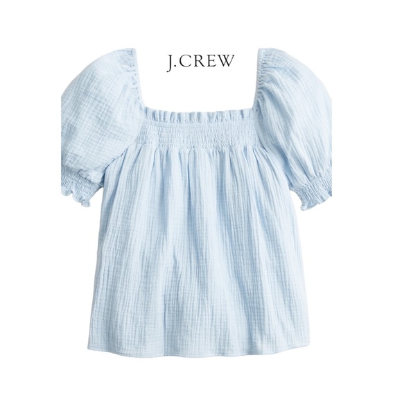 J. Crew EUC Set Squareneck Puff Sleeve Soft Gauze Top & Pull On Shorts 2x/3x - Picture 2 of 16